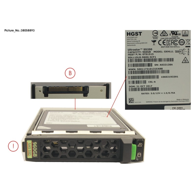 38058893 - SSD SAS 12G 960GB READ-INT. 2.5  H-P EP