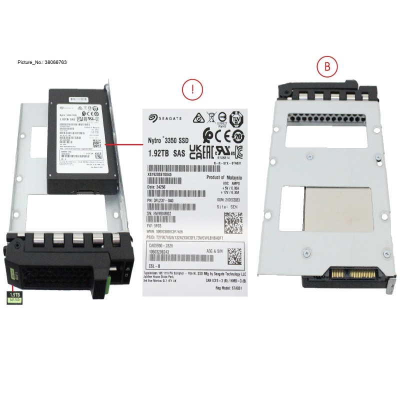 38066763 - SSD SAS 12G RI 1.92TB IN LFF SLIM