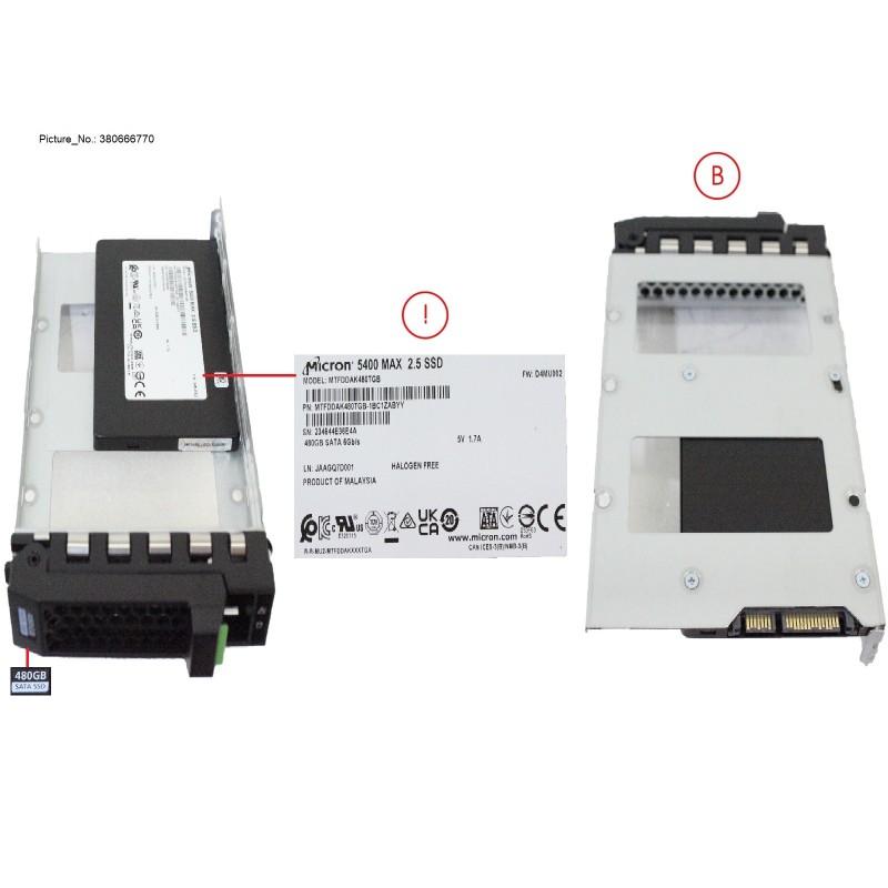 38066770 - SSD SATA 6G 480GB MU SFF IN LFF SLIM