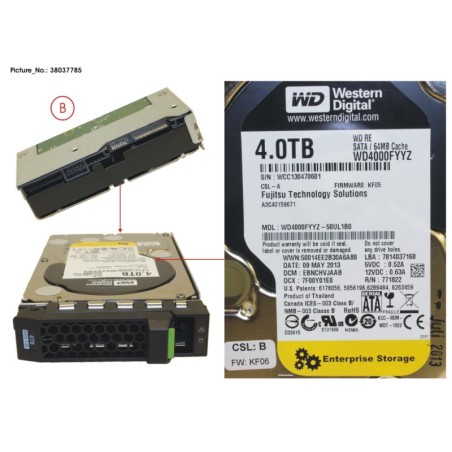 38037785 - HD SATA 6G 4TB 7.2K HOT PL 3.5   BC
