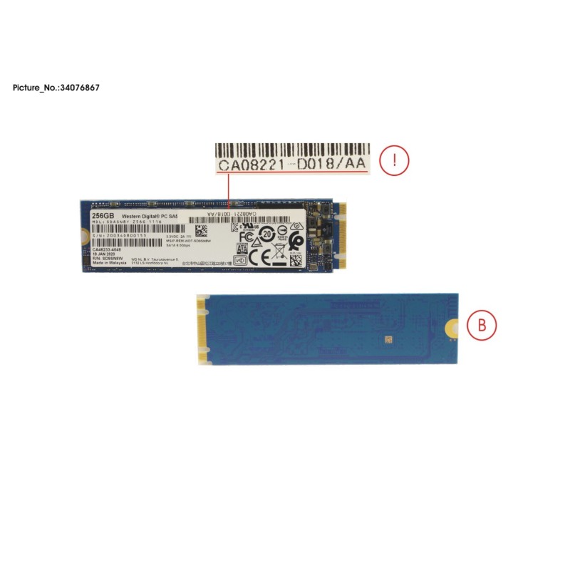 34076867 - DX60S4 BUD (M.2. 256GB) for FC.12G SAS