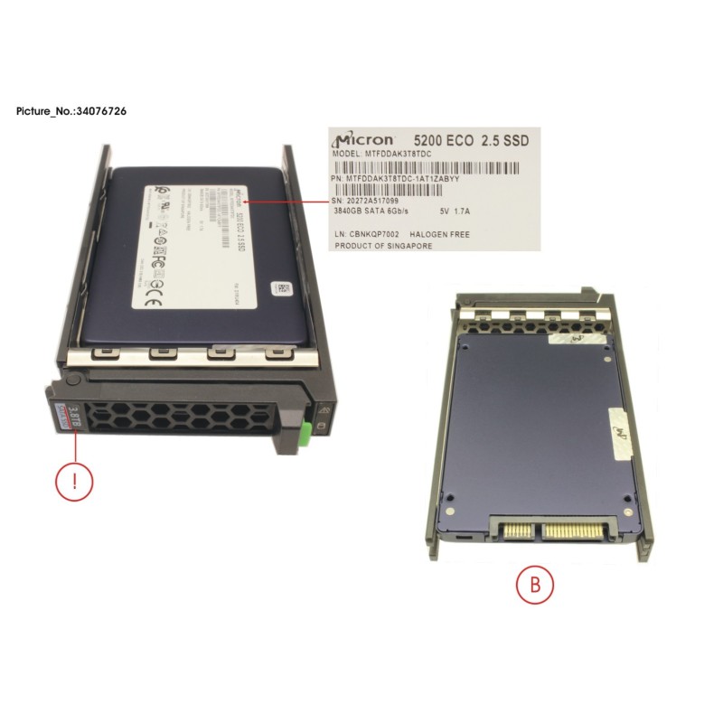34076726 - SSD SATA 6G 3.84TB READ-INT. 2.5  H-P EP