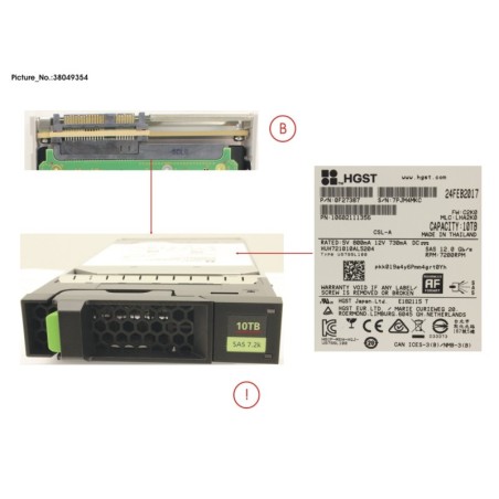 38049354 - JX40 S2 3.5  10TB 7K2 12G 512E