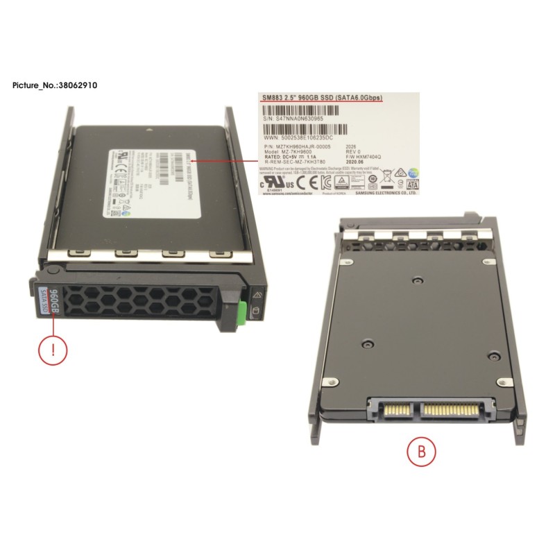 38062910 - SSD SATA 6G 960GB MIXED-USE 2.5  H-P EP