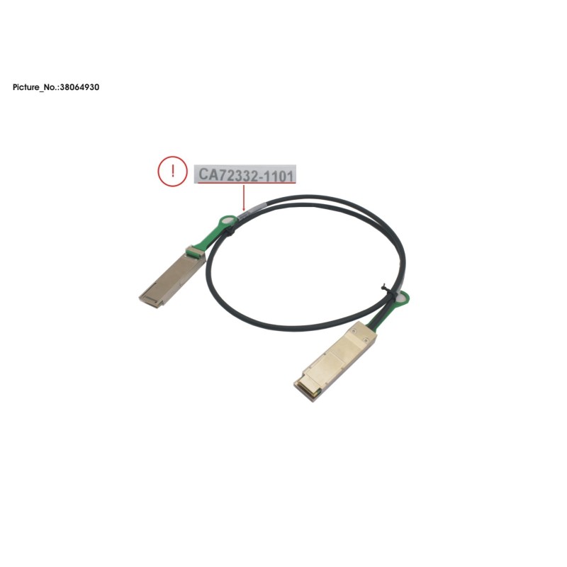 38064930 - DX HE QSFP+ CU CABLE 1.1M (FCI)
