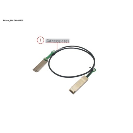 38064930 - DX HE QSFP+ CU CABLE 1.1M (FCI)