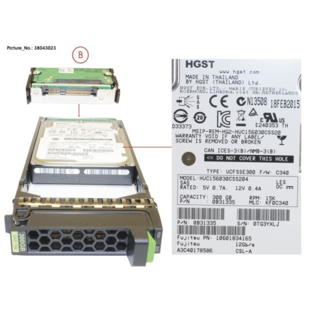 38043023 - JX40 S2 2.5  HD SAS 300GB 15k 12G 512N
