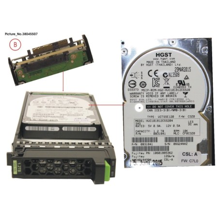 38045507 - JX40 S2 2.5  HD SAS 1.2TB 10K 12G 512N