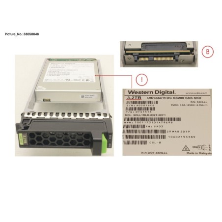 38058848 - JX40 S2 MLC SSD 3.2TB 3DWPD SPARE