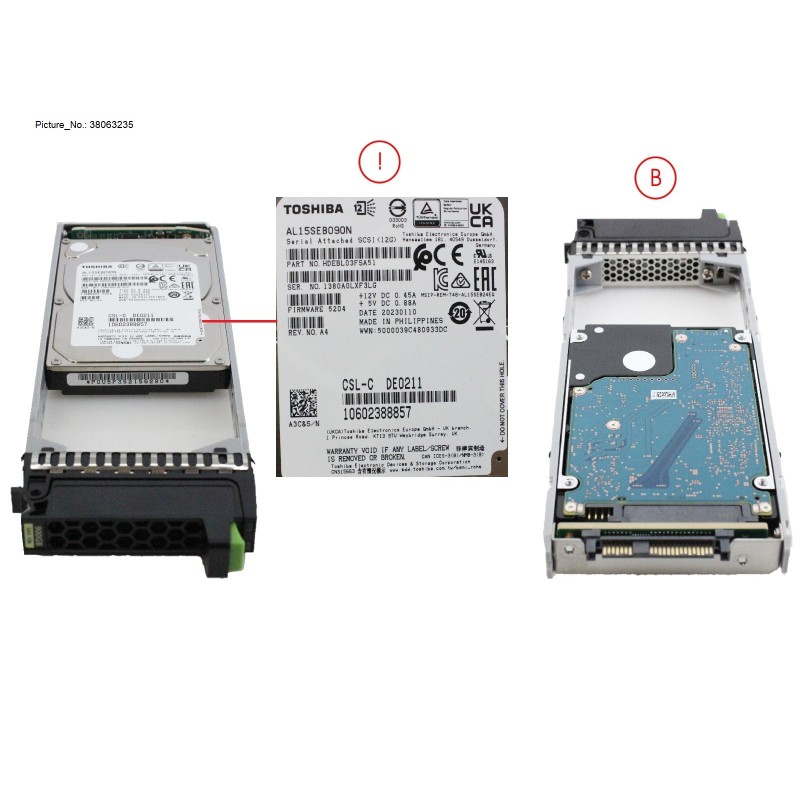 38063235 - JX40 S2 HD DRIVE SAS 900GB 10K 12G 512N