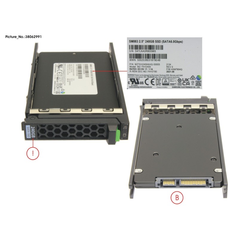 38062991 - SSD SATA 6G 240GB MIXED-USE 2.5  H-P EP