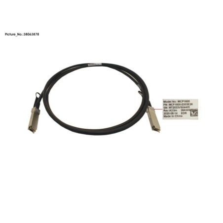 38063878 - MELLANOX COP. CABLE. 100GB.S. QSFP.LSZH.