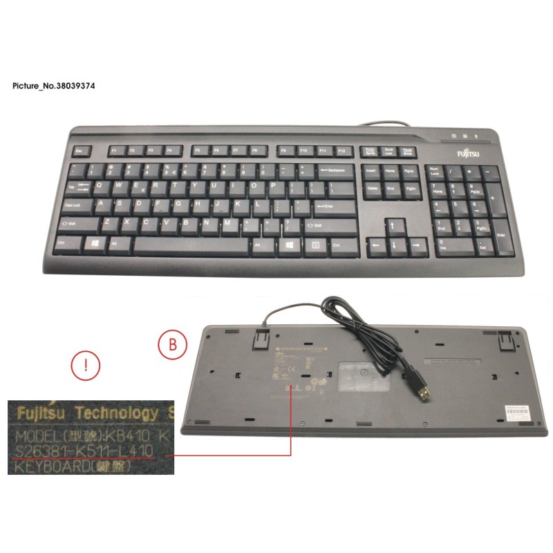 38039374 - KB410 USB BLACK US.INT