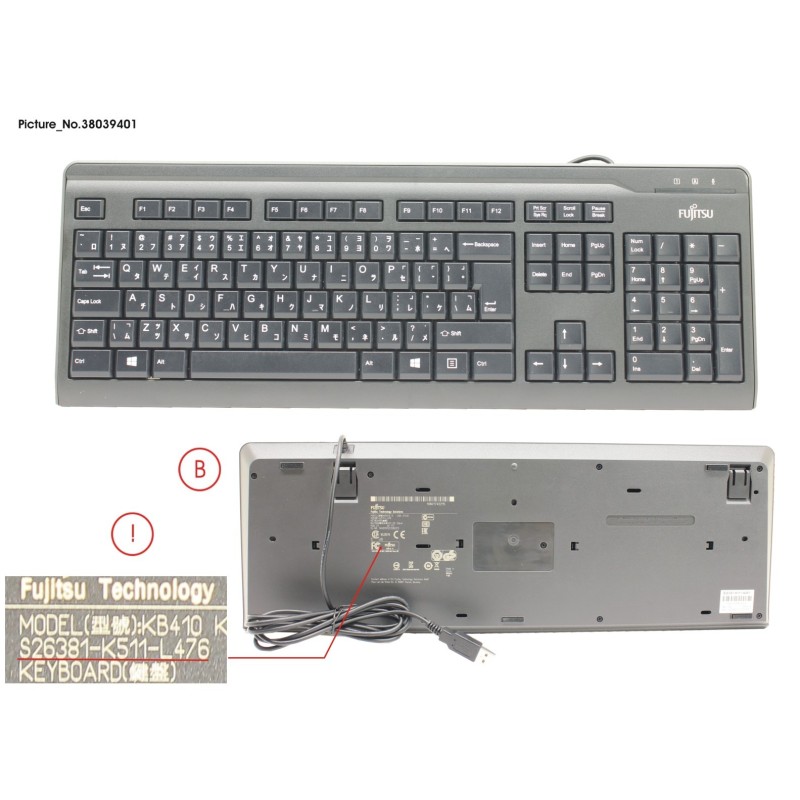 38039401 - KB410 USB BLACK JP.US