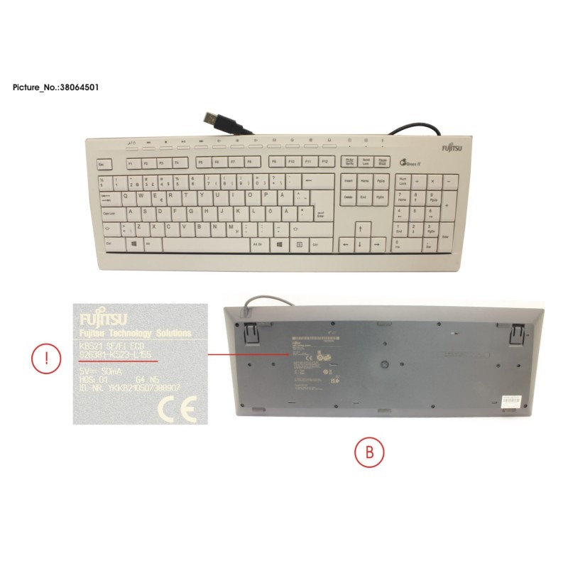 38064501 - KEYBOARD KB521 SE.FI ECO