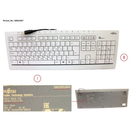 38064507 - KEYBOARD KB521 GR.US ECO