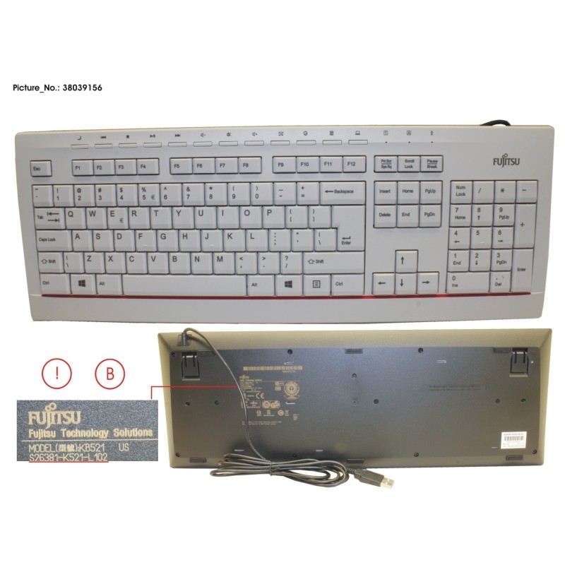 38039156 - KEYBOARD KB521US US