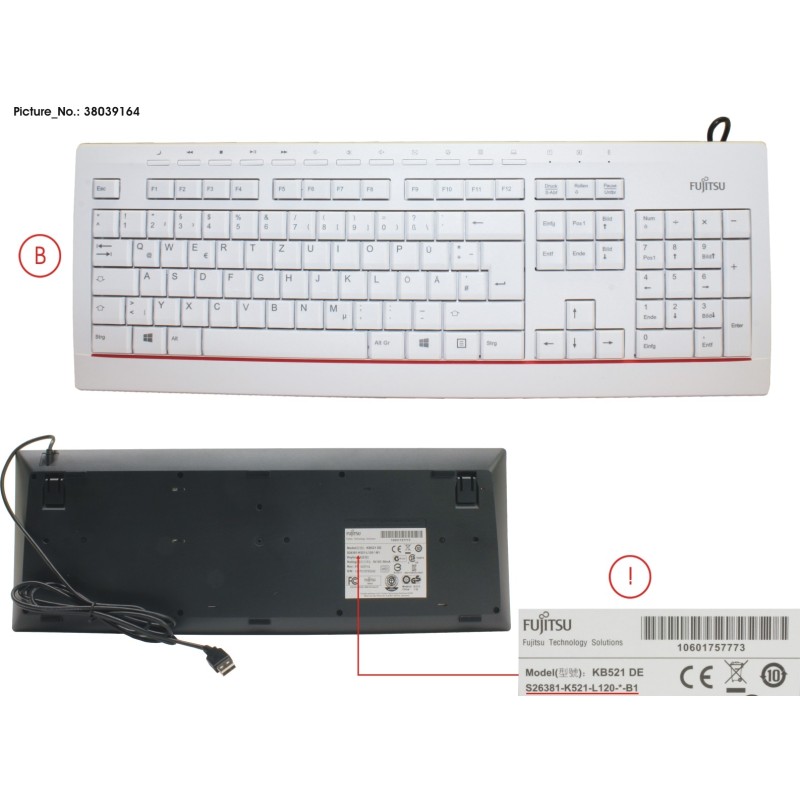 38039164 - KEYBOARD KB521DE DE.AT.CH