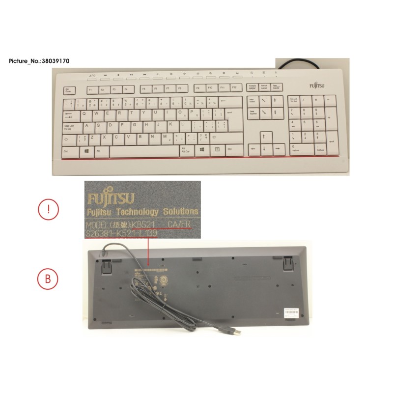 38039170 - KEYBOARD KB521 CA.FR