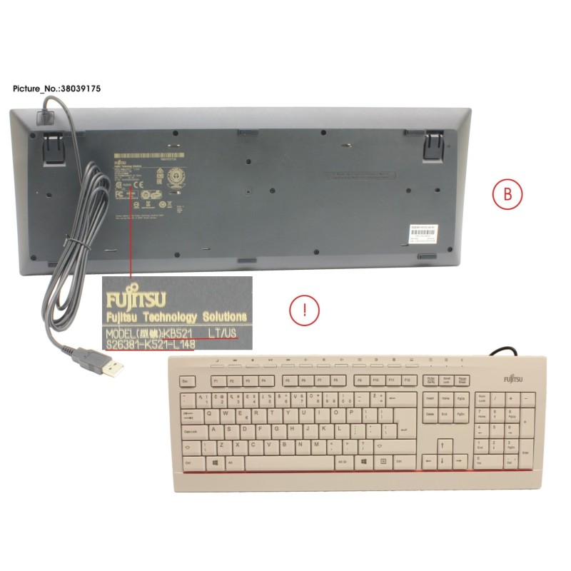 38039175 - KEYBOARD KB521 LT.US