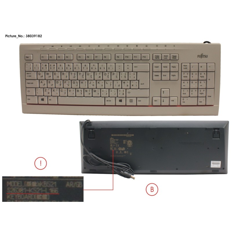 38039182 - KEYBOARD KB521 AR.GB