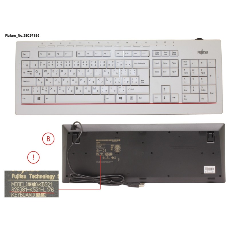 38039186 - KEYBOARD KB521 JP.US