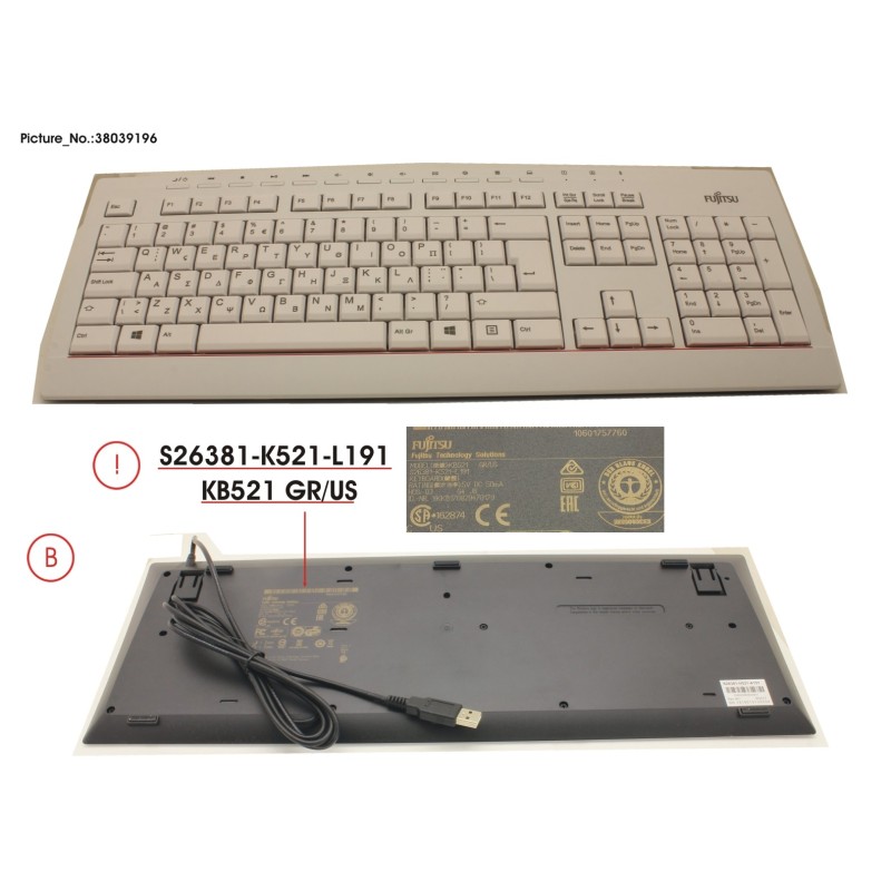 38039196 - KEYBOARD KB521 GR.US