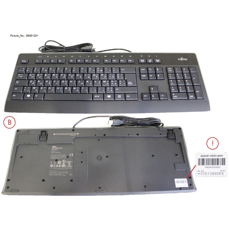 38061251 - KEYBOARD KB955 USB AR.FR