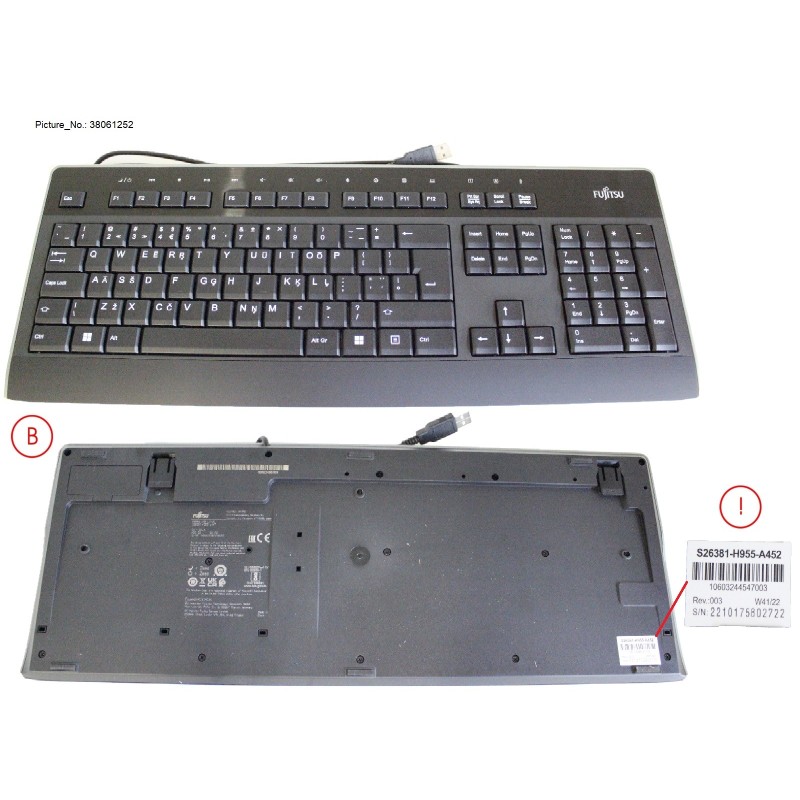 38061252 - KEYBOARD KB955 USB LV.US