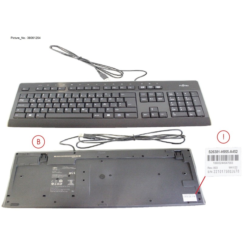38061254 - KEYBOARD KB955 USB IS