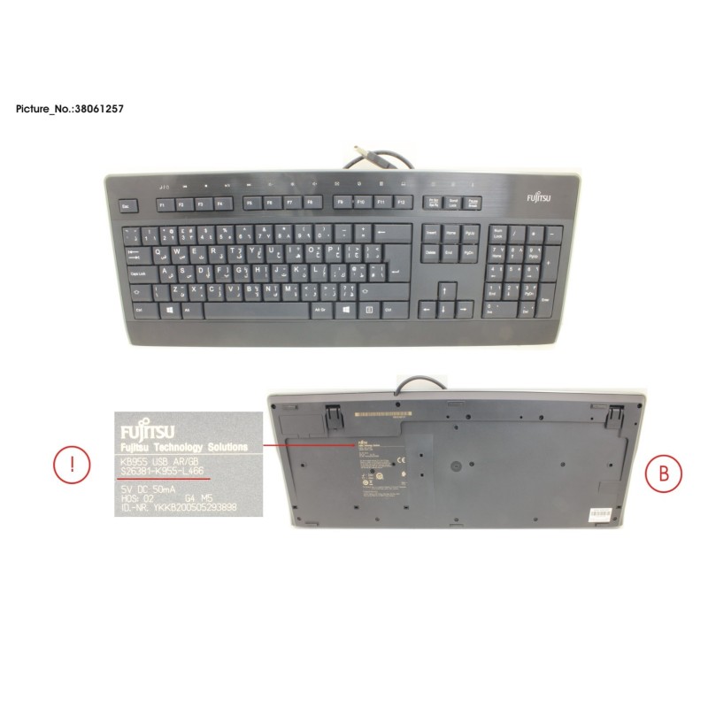38061257 - KEYBOARD KB955 USB AR.GB