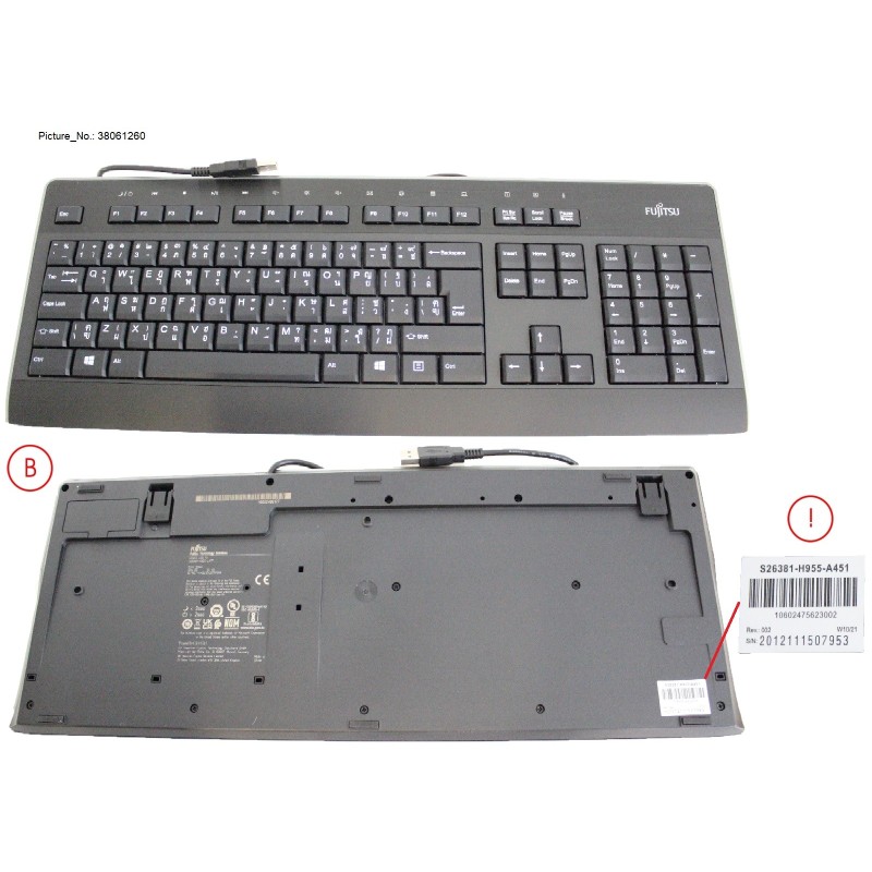 38061260 - KEYBOARD KB955 USB TH