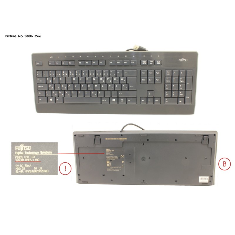 38061266 - KEYBOARD KB955 USB TR.F