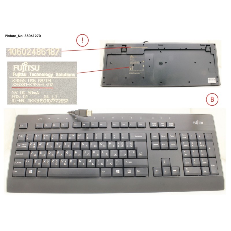 38061270 - KEYBOARD KB955 USB GB.TM