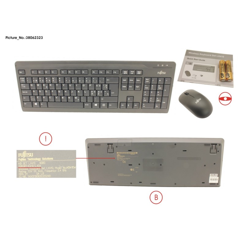 38062323 - WIRELESS KB MOUSE SET LX410 NORD