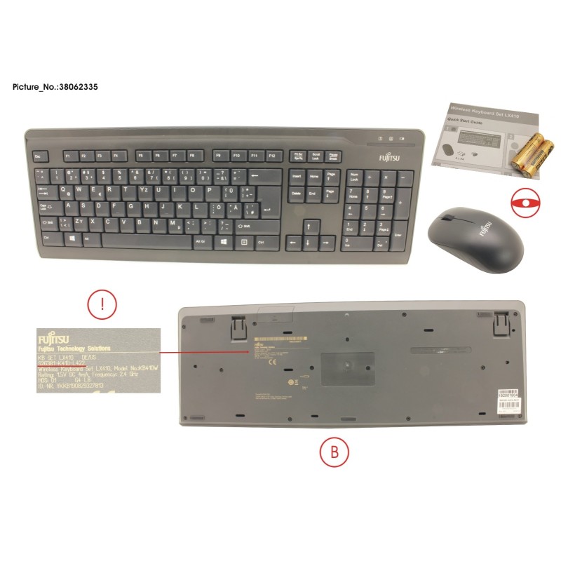 38062335 - WIRELESS KB MOUSE SET LX410 DE.US