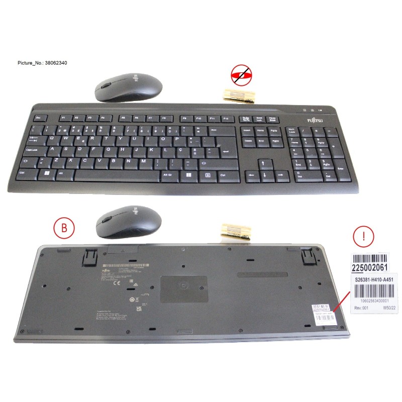 38062340 - WIRELESS KB MOUSE SET LX410 PT