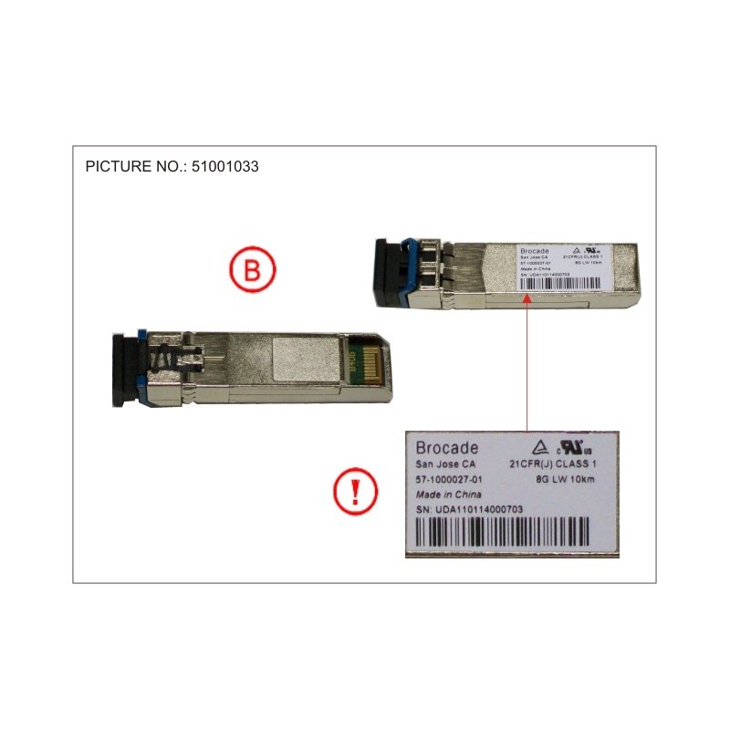 34024908 - SFP SINGLE MODE FIBRE. 8 GB.S 10 KM