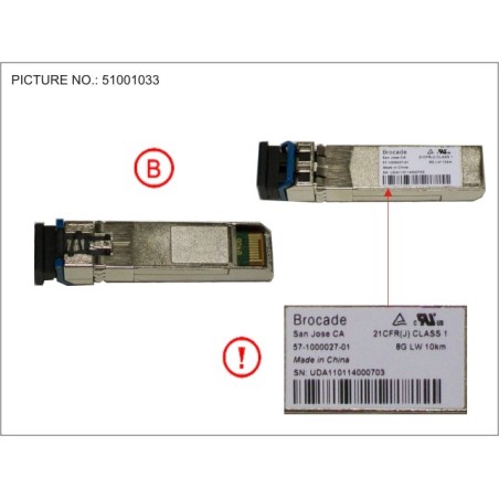 34024908 - SFP SINGLE MODE FIBRE. 8 GB.S 10 KM