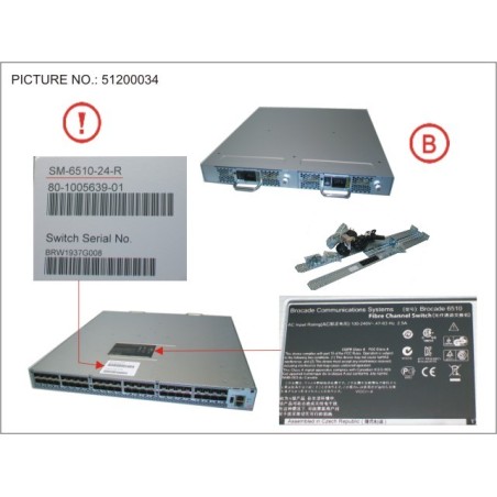 34034878 - BROCADE 6510. 24P. 0 SFP. SIDE EX. AIR