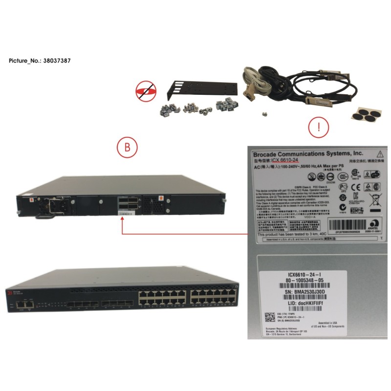 38037387 - SWITCH ICX 6610-24. SPARE