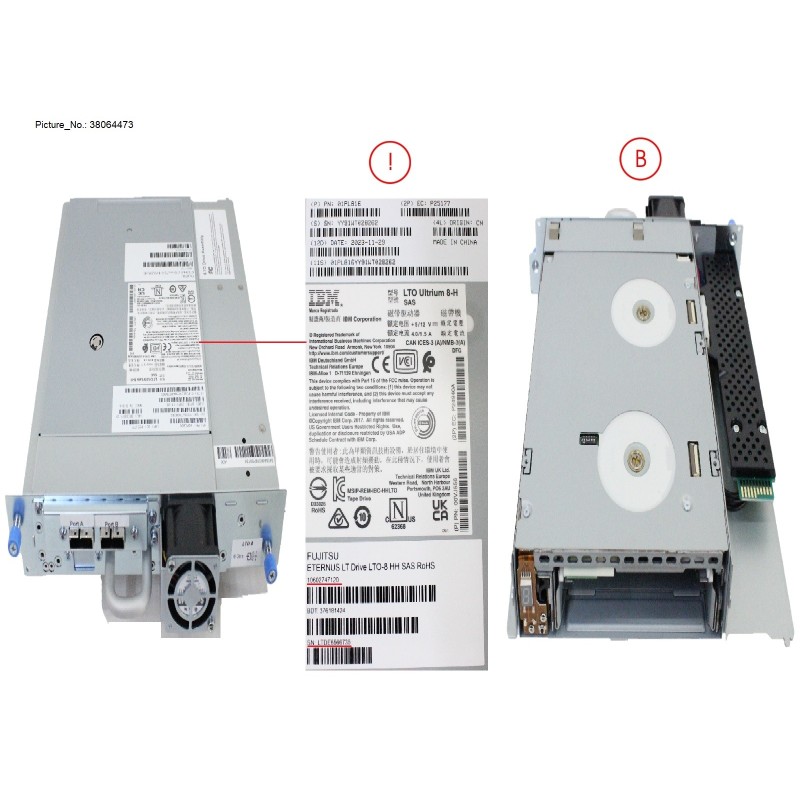 38064473 - LT LTO-8 HH SAS DRIVE ASSY
