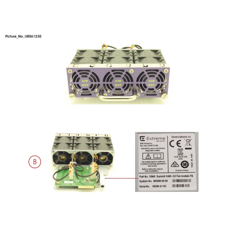 38061230 - FAN MODULE. FRONT TO BACK AIRFLOW