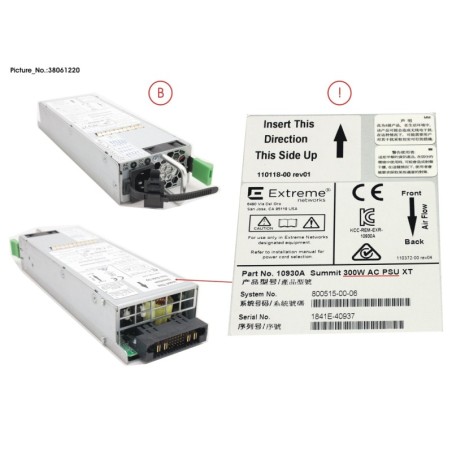 38061220 - 300W AC PSU. FRONT TO BACK AIRFLOW