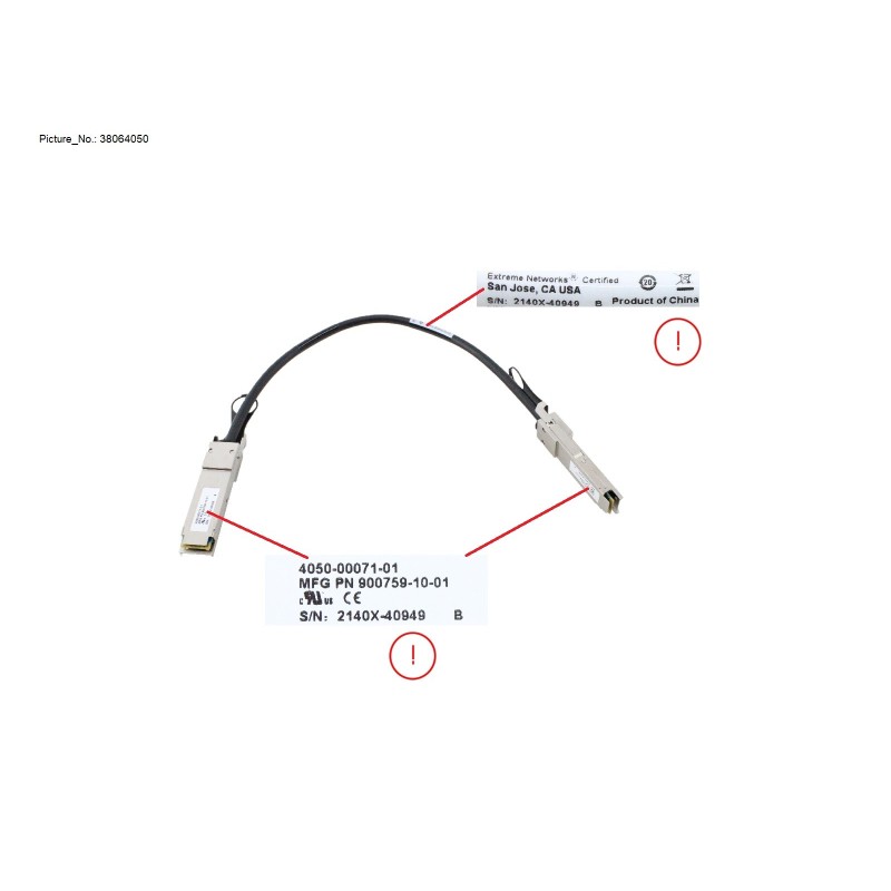 38064050 - 40G QSFP+ DAC CABLE. PASV COPPER.0.5M
