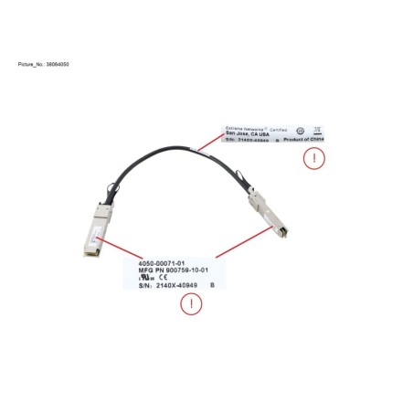 38064050 - 40G QSFP+ DAC CABLE. PASV COPPER.0.5M