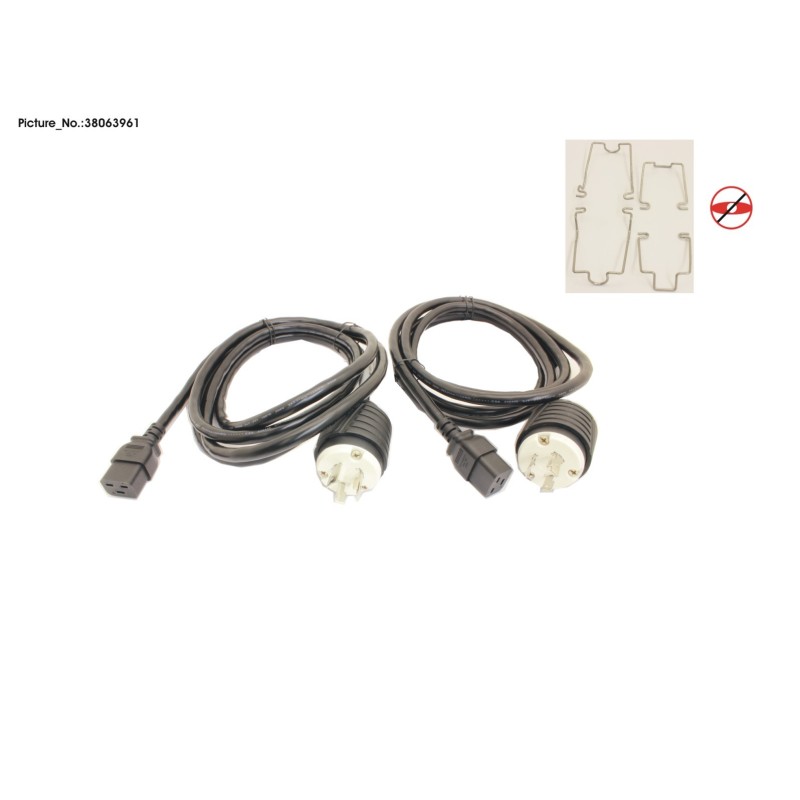 38063961 - KIT.2 PWR CORD. NA.250V.BR