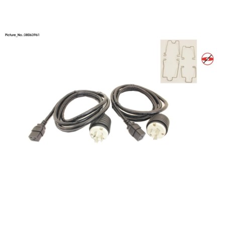 38063961 - KIT.2 PWR CORD. NA.250V.BR