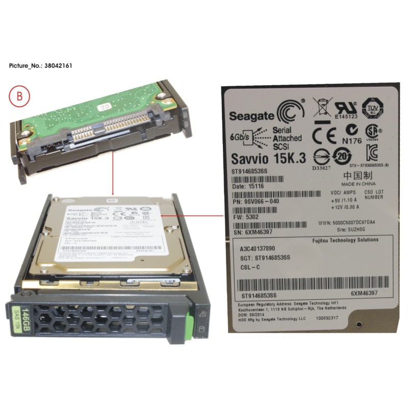 38042161 - HD SAS 6G 146GB 15K HOT PL 2.5  EP