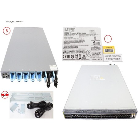 38065611 - QFX5110. 48 SFP+. 4 QSFP28. BACK TO FRON